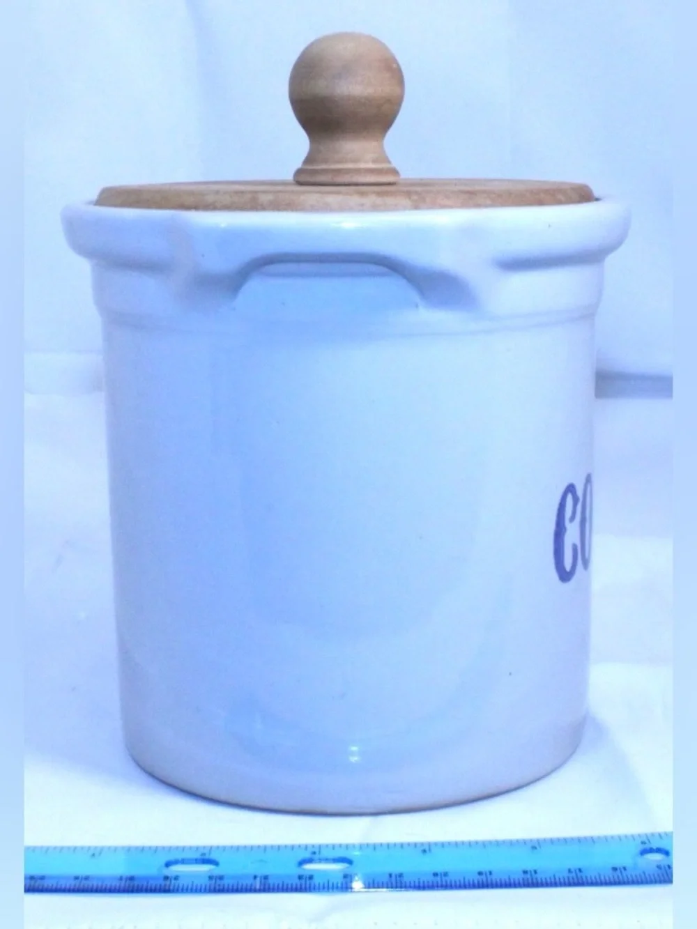 Vintage MCM Monmouth Pottery Coffee Crock USA Americana